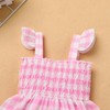 Toddler Baby Pink Gingham Dress Girls Summer Sleeveless Vintage 1950s