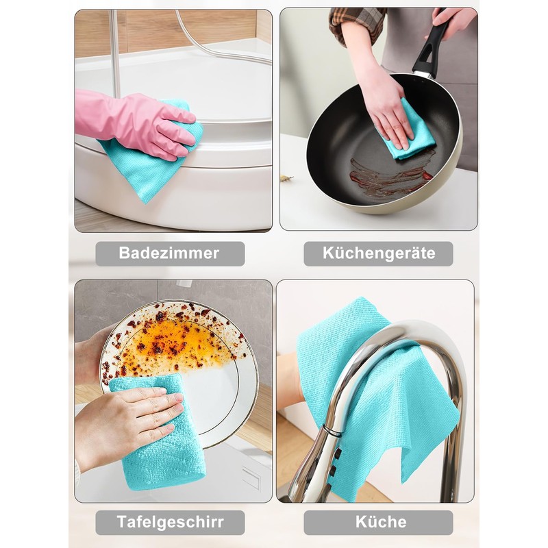 Microfibre Cleaning Cloths, Pack of 50 per Roll, Tear-Off Cleaning
