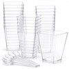 YANJINGSHE Dessert Cups, 100 Pack 120ml Clear Square Dessert Pots