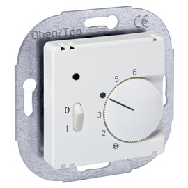 Room temperature regulator 230 V with On/Off Switch – Suitable for almost all Switches A Glossy Pure White Between Frame 50x50