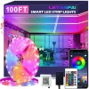 Letianpai 100Ft LED Strip Lights, 5050 RGB Color Changing Rope