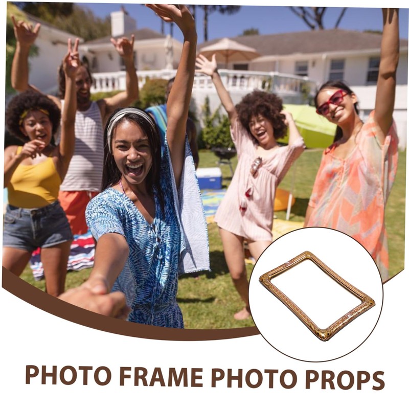 ORFOFE 2pcs Inflatable PVC Photo Frame Party Prop Handheld Selfie