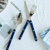 Rivet ABS Faux Wood Handle Silverware Set - 6-Piece Stainless