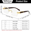WHHJM Womens Fashion Rimless Rectangle Sunglasses Mens Frameless Square Glasses