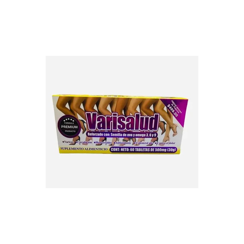 Varisalud Y Aguaje Peruano Con 60 Tabs De 500 Mg