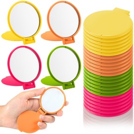 Amyhill 24 Pcs Small Compact Mirrors Bulk Mini Pocket Mirrors Purse Portable Folding for Wedding Guest Baby Shower Birthday Party Favor Women Gifts Travel (Colorful)