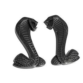4-1/4" Black Cobra Snake Fender Emblems for 2007-2014 Shelby GT500