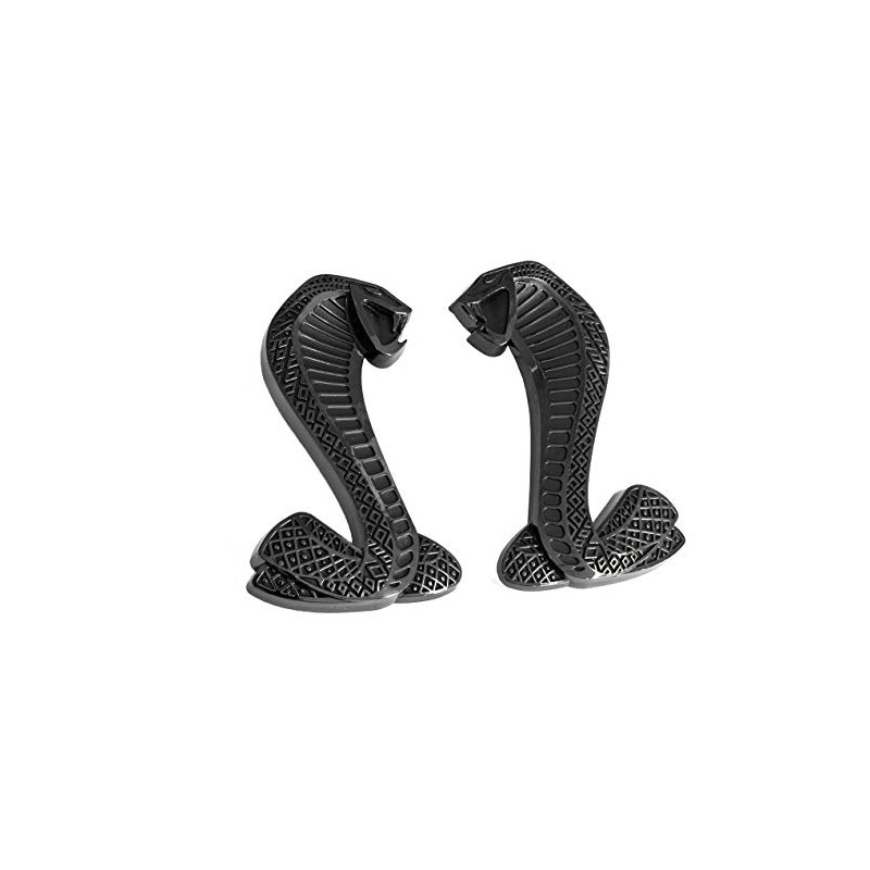 4-1/4" Black Cobra Snake Fender Emblems for 2007-2014 Shelby GT500