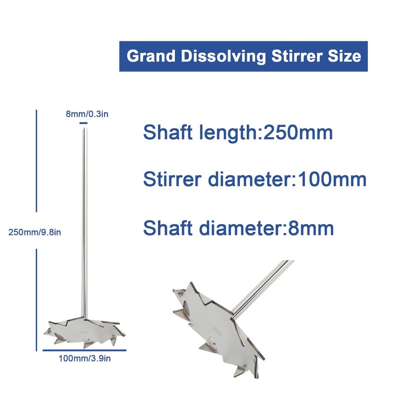 ONiLAB 18204528 316L Stainless Steel Grand Dissolving Stirrer,100mm Stirrer Diameter,