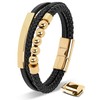 SERASAR Men Bracelets 23cm Gold Gift-Box Genuine Leather Cowhide Braided