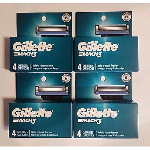 Gillette 4 Gillette Mach3 Mens 4 ct Razor Blade Cartridge