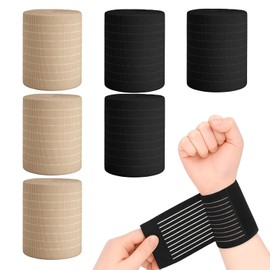Huybaa 6 Stück Handgelenkstütze, Elastische Handgelenkbandage, Handgelenk Bandagen für Verstauchungen, Handgelenkschiene Handgelenkstütze für Sport Schweißbänder, Fitness, Karpaltunnel
