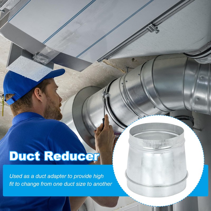 PATIKIL 9 Inch to 8 Inch Duct Reducer, Galvanized Steel