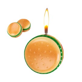 VOGEERA Creative and Fun Burger Lighter, Refillable Butane Inflatable Lighter, Cool Torch Lighter, Windproof Soft Flame Lighter, Suitable for Party Candle Kitchen Barbecue Camping Men's Gift (No Gas)