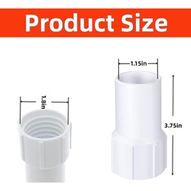 Taicols 2 Pieces Pool Hose Cuffs Swimming Pool Replacement Cuff Vacuum Hose Threaded Cuff 1-1/2 Inch, ABS Plastic, Pool Hose Repair Ends, Connects The Vacuum Head to The Vacuum Skimmer