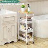 OKZEST Utility Slim Storage Cart, 4-Tier Narrow Bathroom Organizers and