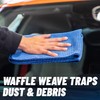 Chemical Guys Waffle Weave Glass and Window Microfiber Towel Blue