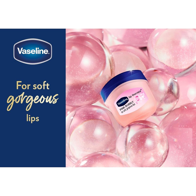 Vaseline Bálsamo para Labios Mini Tarro Pink Bubbly 7g, Hidratación