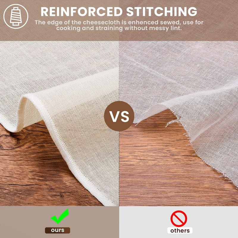Tehttz 4Pcs 50x50cm Cheesecloth for Straining, Organic Unbleached Cotton Cheesecloth