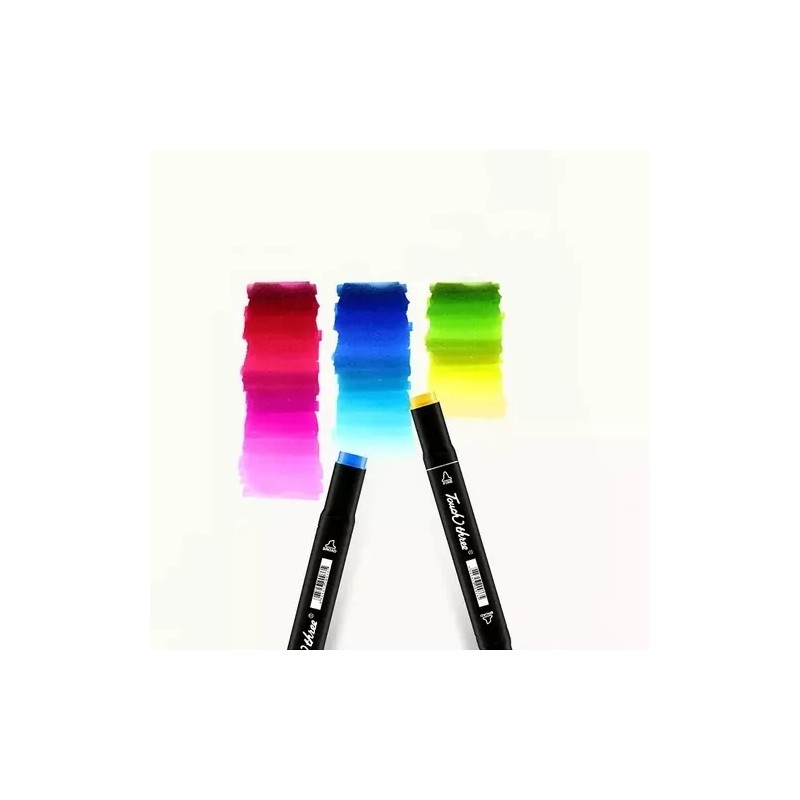 ML Plumones Touch 48 Pzas, Rotuladores, Marcadores Doble Punta