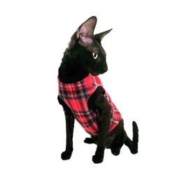 Kotomoda Cat sweater Plaid Red (S)