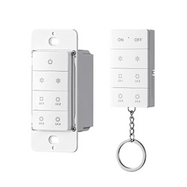 DEWENWILS Wireless Dimmer Switch, Electrical Light Switch, Remote Control Dimmer, Tungsten 400W, Dimmable LED 150W, Adjustable Brightness Button, Needs Neutral Wire, No Hub Required, FCC Listed