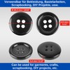 24 Pieces 4 Hole Diameter 20.3mm Black Polyester Buttons Size