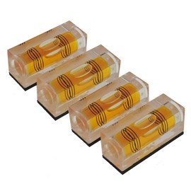 High Precision Mini Level Bubble Small Level Bubble Three line Flat Bead Level Ruler Magnetic Household Level 40 * 17.5 * 15mm(Brown Magnetic) 4PCS