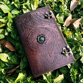 DOCTOR STRANGE Eye of Agamotto embossed Handmade Stone Leather Journal Art Sketchbook Travel diary with Vintage lock Latch