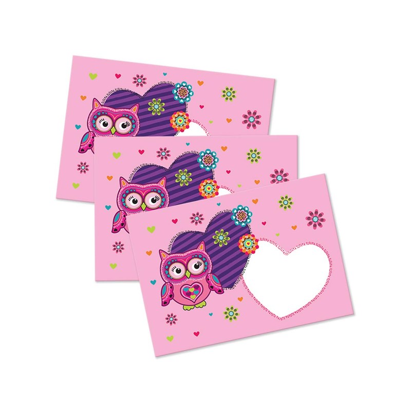 JuNa-Experten A5 Letter Paper Set with Envelopes Owl for Girls