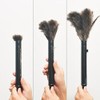Mumusuki Feather Duster, Natural Ostrich Feathers for Dusting Contoured for