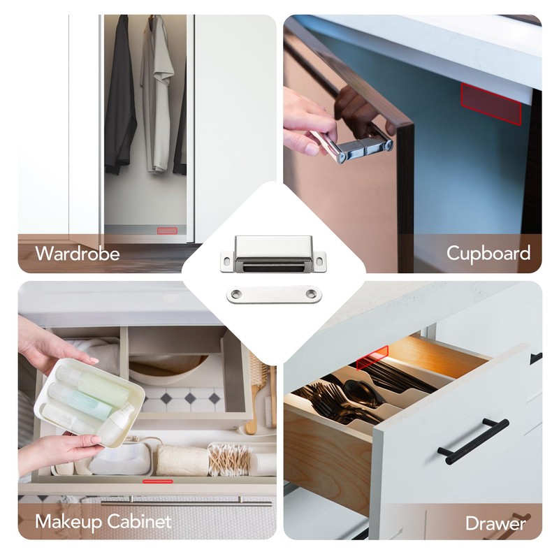 Ravinte Cabinet Door Magnets, 60lbs Strong Magnetic Door Catch, Heavy