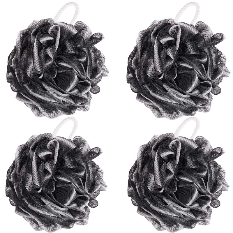BTYMS 4 Pieces Shower Loofahs Bath Scrunchies 75g/pcs Large Bath
