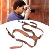 Leather Camera Straps, Double Shoulder Harness Strap, Length Adjustable Dual