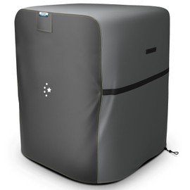 LIBZAKI Air Conditioner Cover Waterproof 600D Heavy Duty for Outside Units-Durable AC Cover Universal Sizes Square Fits up to 30” x 30” x 36”inches-Gray/Black