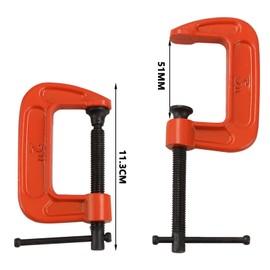 ASelected 4PCS Mini G Clamp 2 Inch (51 MM) Capacity -G-Clamps- Industrial Strength C Clamp Set for DIY Enthusiasts and Professionals(Orange)