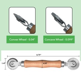 Screen Roller Tool - Rolling Tool for Installing Door & Window Screens & Repair - Spline Roller with Wood Handle & Steel Bearing Wheel - Professional Rolling Tool - Double Ended Hand Spline Roller