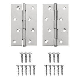 XINGHECHENGWEI Stainless Steel Flat Hinges, Door Hinges, Door Hardware, Handmade, Folding Hinges, Metal Fittings, Screws Included, 8 Holes, Door Hinges, Furniture Repair, Doors, Windows, Wooden Box