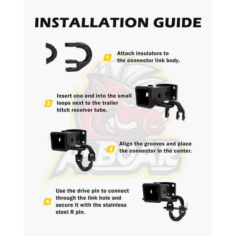 A-BOAR 1/2 Safety Chain Connector Link, 2pack Hammerlock Coupling Link