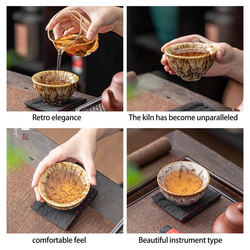 Belns Jianzhan Ceramic Tea Cups Set - 5 Pcs in