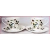 fromeuropewithlove Strawberries & Butterflies Cups and Saucers Set of 2