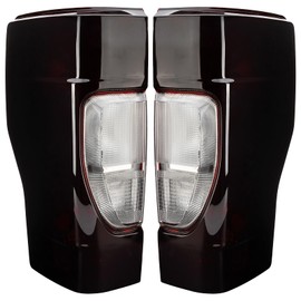 Tail Light Assembly Compatible With 2020-2022 Ford F250/F350/F450 Super Duty Driver and Passenger Side Smoke Red Rear Taillight Tail Lamp Halogen Brake Lamp (w/o Blind Spot) (non- LED)
