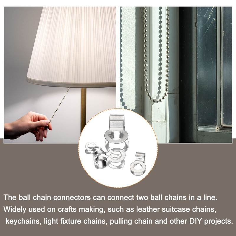 MECCANIXITY Ball Chain Connector, 2.4mm 3mm 4.5mm 6mm Double Ring