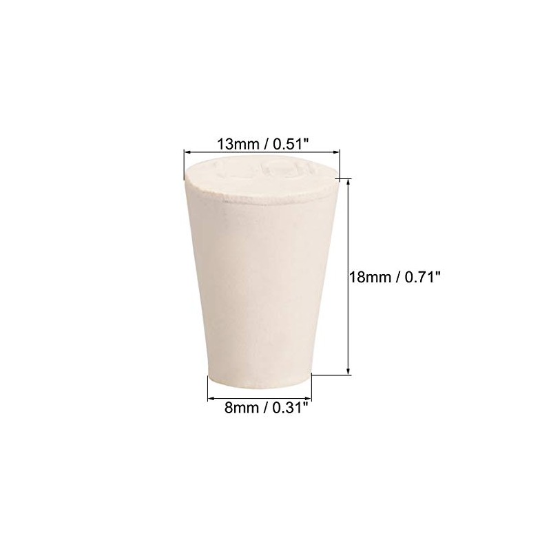 uxcell White Tapered Shaped Solid Rubber Stopper for Lab Tube