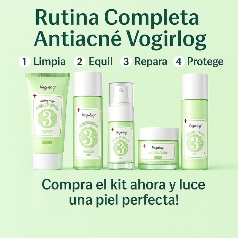 Kit Skincare Antiacné Vogirlog 5 Pasos Control Grasa