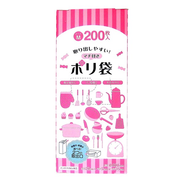 Nippon Giken Industrial Easy Take Out Plastic Bag, M, 200