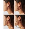 FOCALOOK Black Hoop Earrings 50mm Stainless Steel Hypoallergenic Thin Lightweight