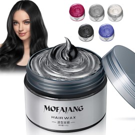 Cera Temporal para Color de Cabello,Cera para el Cabello Natural,Cera para el Cabello de Color Unisex,Tinte Desechable, Fácil de Limpiar para Peinado Diario, Fiestas, Cosplay (Negro)