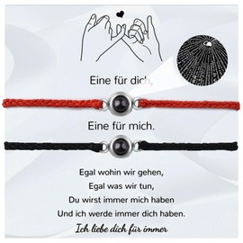 SUNSH Partner Bracelets Couple Bracelets Couples Gifts Projection The 100 Languages of I Love You Matching Couple Bracelet For Lovers Bracelet Gift Valentine's Day Birthday Anniversary, Stainless