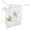 Lunarable Reptile Fabric Pouch Set of 2, Lizard Looking at